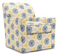 Fauteuil d’appoint pivotant Sofa Lab de 31 po fabriqué au Canada en tissu - Sunshine multicolore