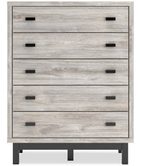  Commode verticale Zen de 44,7 po (L) x 52,5 po (H) à 5 tiroirs pour la chambre à coucher - grise