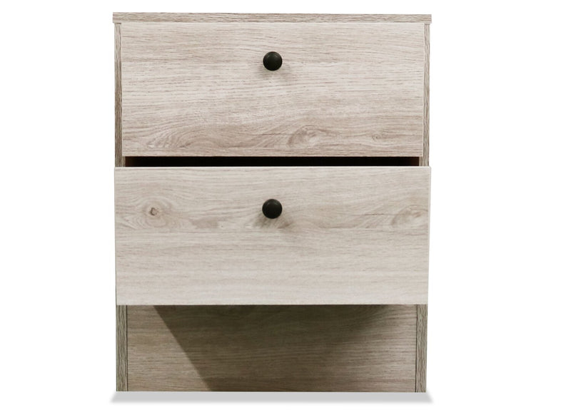 Table de nuit Hart de 18,4 po (L) x 22,2 po (H) à 2 tiroirs, fabriquée au Canada - blanche