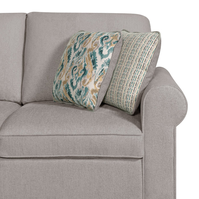 Sofa-lit sectionnel de gauche Haven de Scott Living 2 pièces en tissu de chenille avec fauteuil long de rangement - gris