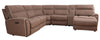 Sofa sectionnel de droite à inclinaison électrique Newport de Cindy Crawford Home 6 pièces en suédine avec port USB - taupe