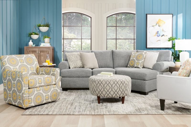 Fauteuil d’appoint pivotant Sofa Lab personnalisable de 31 po fabriqué au Canada en tissu - Jade multicolore