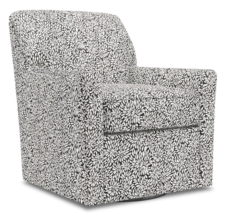 Fauteuil d’appoint pivotant Sofa Lab personnalisable de 31 po fabriqué au Canada en tissu - Onyx multicolore