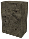 Commode verticale Hart de 24,6 po (L) x 36,2 po (H) à 5 tiroirs pour la chambre à coucher, fabriquée au Canada - grise