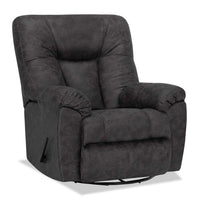 Fauteuil pivotant, berçant et inclinable Design à mon image de 35,5 po en tissu d’apparence cuir - gris ardoise Ranger