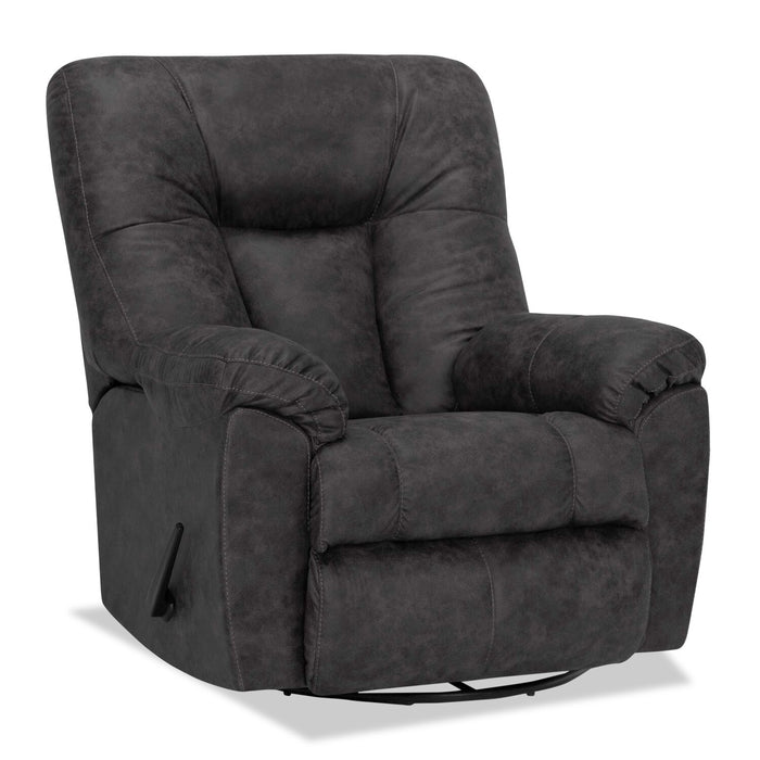 Fauteuil pivotant, berçant et inclinable Design à mon image de 35,5 po en tissu d’apparence cuir - gris ardoise Ranger