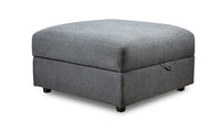 Pouf de rangement modulaire Evolve de Scott Living de 39,5 po en tissu d’apparence lin avec coussin en duvet et plumes - gris anthracite