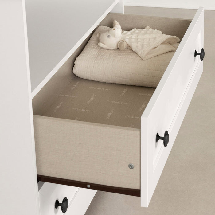 Table à langer Ivy pour bébé avec tiroirs de rangement - blanche