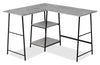 Bureau en forme de L Evlin de 42 po à tablettes - gris