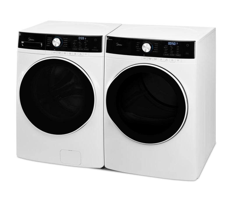 Laveuse à chargement frontal de 5,2 pi³ et sécheuse électrique de 8 pi³ de Midea 