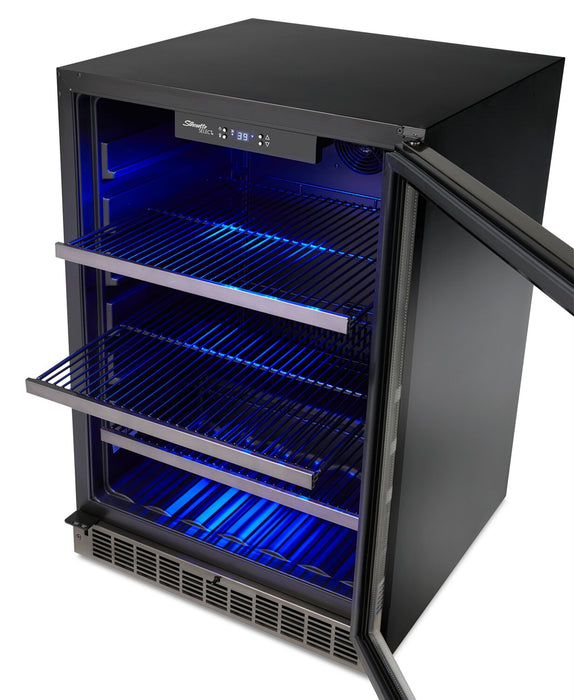 Refroidisseur à boissons Prague de Silhouette de 5,6 pi³ et de 23,9 po à 1 porte - acier inoxydable noir - SSBC056D3B-S