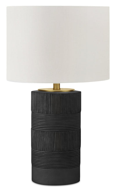 24" Black and Gold Textured Table Lamp|Lampe de table texturée de 24 po noire et dorée