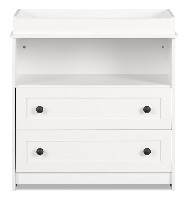 Table à langer Ivy pour bébé avec tiroirs de rangement - blanche