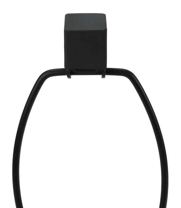 Lampe de table de 25 po en métal noir avec recharge USB