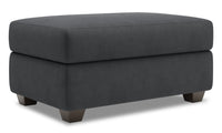  Pouf de rangement The Trunk de Sofa Lab de 39 po fabriqué au Canada en tissu d’apparence lin - gris Pax Pepper 