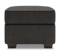  Pouf Roll de Sofa Lab de 24 po fabriqué au Canada en tissu d’apparence lin - gris Luna Kohl 