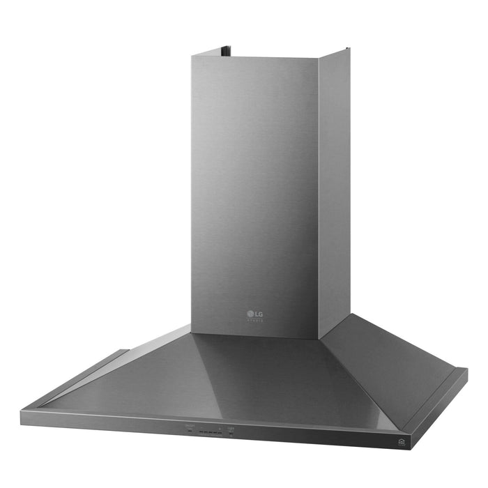 Hotte cheminée intelligente de cuisinière LG Studio de 30 po et de 600 pi3/min - acier inoxydable noir - LSHD3089BD