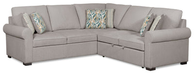 Scott Living Haven 2-Piece Right-Facing Chenille Fabric Sleeper Sectional - Grey | Sofa-lit sectionnel de droite Haven de Scott Living 2 pièces en tissu de chenille - gris