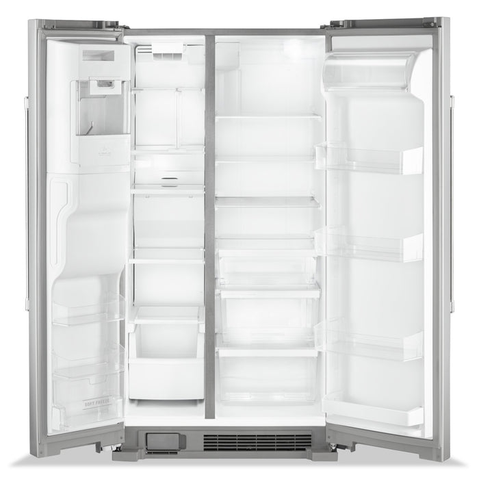 Réfrigérateur Maytag de 25 pi³ et de 36 po à compartiments juxtaposés - acier inoxydable résistant aux traces de doigts - MSS25C4MGZ