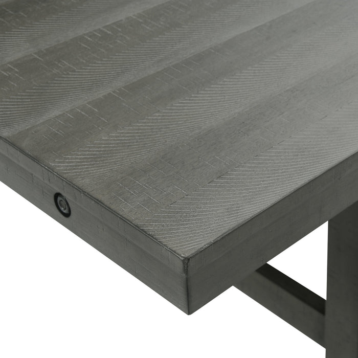 Ensemble de salle à manger Alto 7 pièces avec table, rallonge de 65 po à 83 po (L), base à tréteaux et 6 chaises - gris