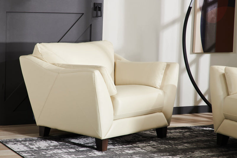 Sofa Lusso de Château d’Ax de 92 po en cuir véritable à 100 % avec pattes en bois - gris fumée