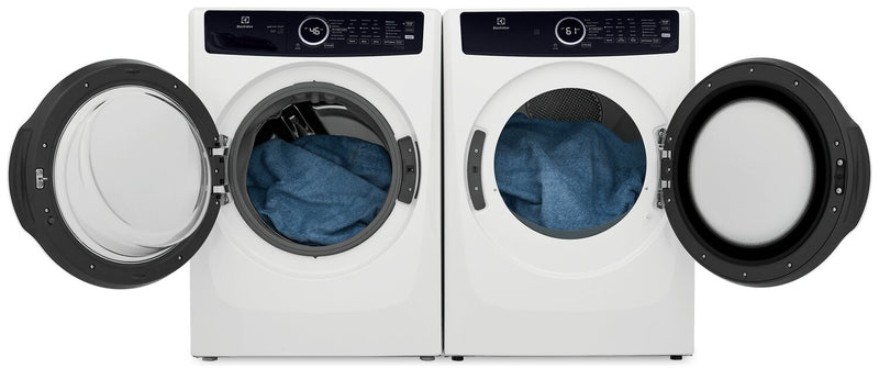 Laveuse à chargement frontal de 5,2 pi³ et sécheuse à gaz de 8 pi³ de Electrolux - blanches