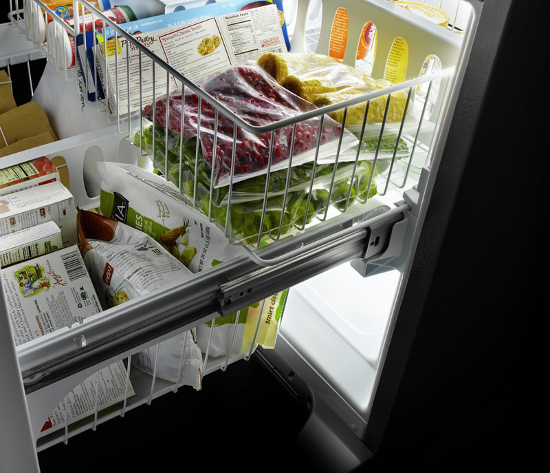 Réfrigérateur Whirlpool de 22 pi³ et de 35 po à congélateur inférieur - acier inoxydable résistant aux traces de doigts - WRFF5333PZ