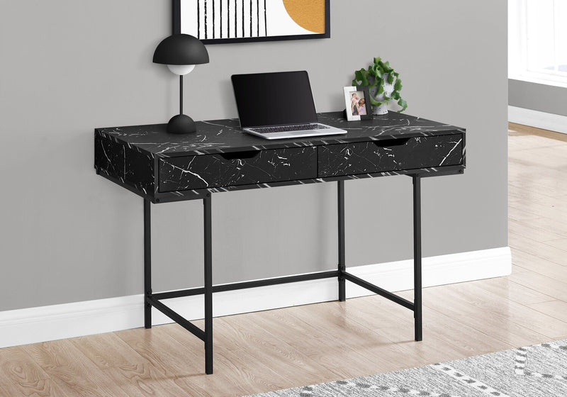 Bureau Butler de 47,25 po à 2 tiroirs - apparence marbre noir