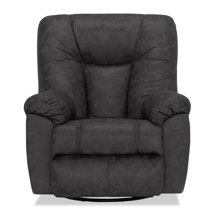 Fauteuil pivotant, berçant et inclinable Design à mon image de 35,5 po en tissu d’apparence cuir - gris ardoise Ranger