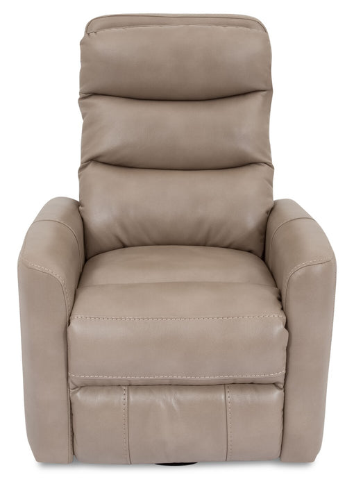 Fauteuil berçant et pivotant à inclinaison électrique Quinn de Cindy Crawford Home de 31 po en tissu d’apparence cuir - taupe