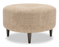 Pouf The Curve de Sofa Lab de 31 po fabriqué au Canada en tissu de chenille - taupe Luxury Taupe