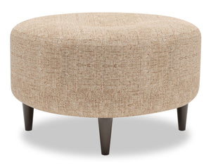 Pouf personnalisable The Curve de Sofa Lab de 31 po fabriqué au Canada en tissu de chenille - taupe Luxury Taupe