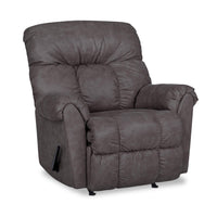  Fauteuil berçant inclinable Design à mon image de 36 po en tissu d’apparence cuir - gris ombre commodore