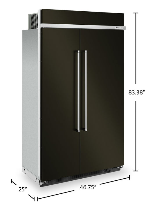 Réfrigérateur KitchenAid de 30 pi³ et de 48 po à compartiments juxtaposés - acier inoxydable noir avec fini PrintShieldMC - KBSN708MBS
