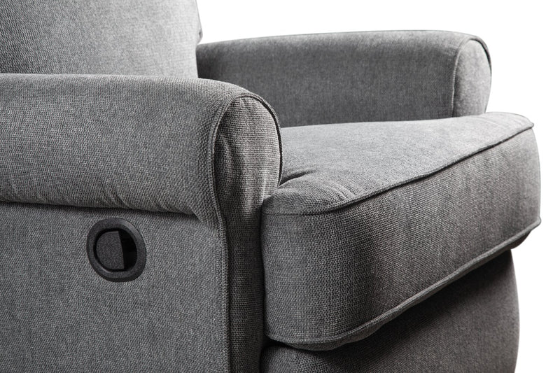 Fauteuil pivotant, coulissant et inclinable Bevin de 34,4 po en tissu de chenille gris