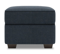 Pouf Roll de Sofa Lab de 24 po fabriqué au Canada en tissu d’apparence lin - bleu Luna Sailor
