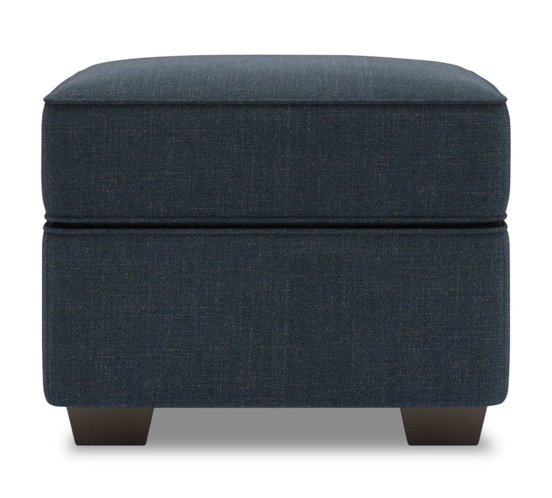 Pouf personnalisable Roll de Sofa Lab de 24 po fabriqué au Canada en tissu d’apparence lin - bleu Luna Sailor