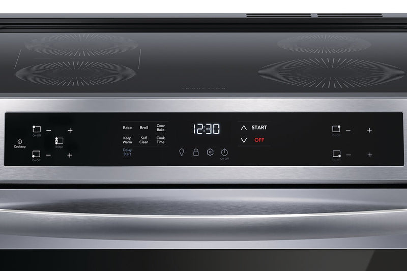 Cuisinière à induction Frigidaire de 5,3 pi³ avec surface de cuisson facile à nettoyer et cuisson par convection - acier inoxydable - FCFI308CAS