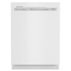 Lave-vaisselle encastré KitchenAid de 24 po et de 39 dBA avec commandes à l’avant et 3e panier - blanc - KDFE204KWH