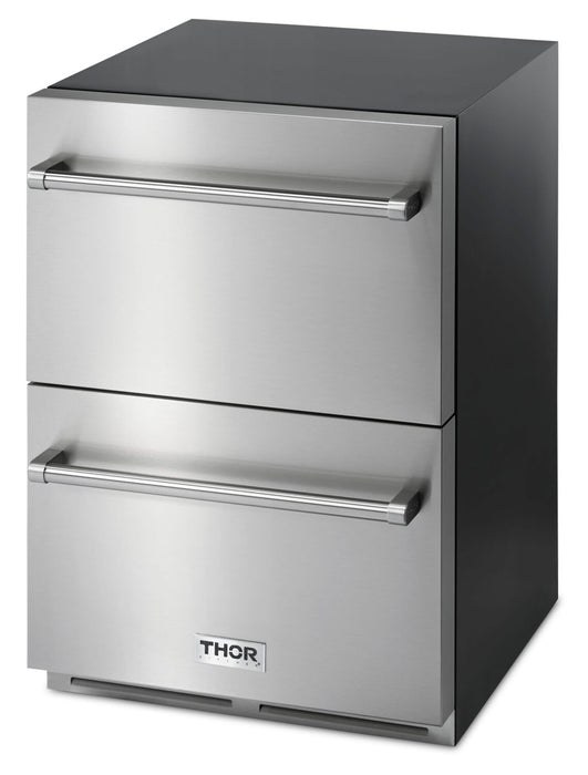 Réfrigérateur Thor de 5,4 pi³ et de 24 po à 2 tiroirs - acier inoxydable - TRF24U