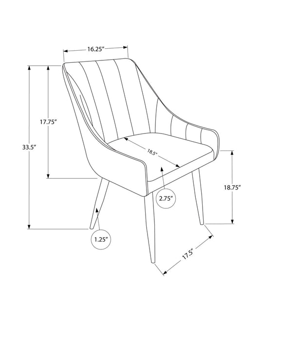 Chaise de salle à manger Eliot en tissu de cuir végétalien et en métal - taupe