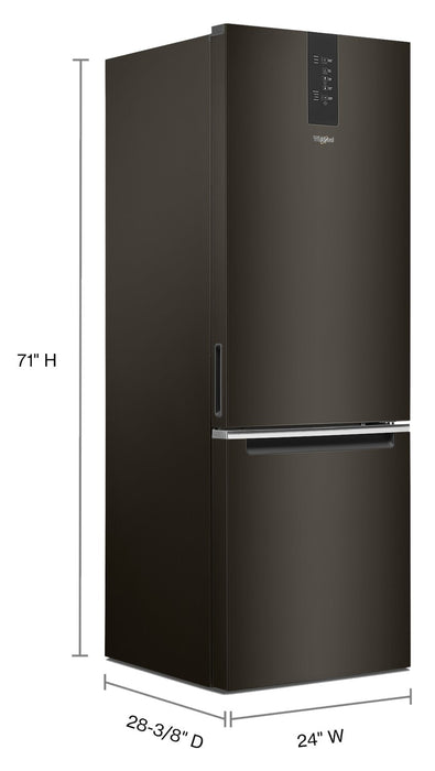 Réfrigérateur Whirlpool de 12,9 pi³ et de 24 po à congélateur inférieur - fini en acier inoxydable noir - WRB543CMJV