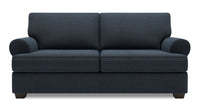  Sofa Roll de Sofa Lab de 76 po de format condo fabriqué au Canada en tissu d’apparence lin - bleu Luna Sailor 