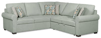 Sofa-lit sectionnel de droite Haven de Scott Living 2 pièces en tissu de chenille - bleu écume de mer