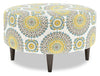 Pouf personnalisable The Curve de Sofa Lab de 31 po fabriqué au Canada en tissu - Jade multicolore