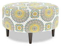  Pouf The Curve de Sofa Lab de 31 po fabriqué au Canada en tissu - Jade multicolore 