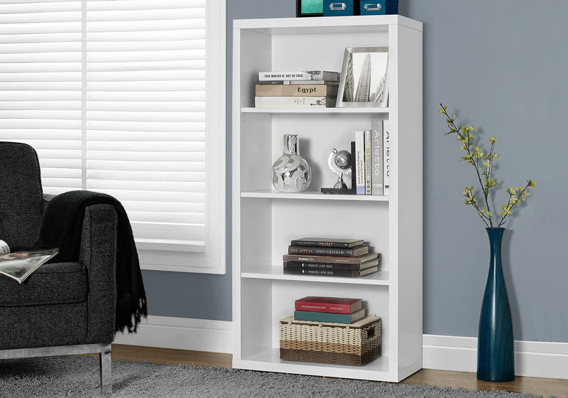 Bibliothèque Slade de 23,75 po à 4 tablettes - blanche