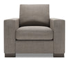 Fauteuil Track de Sofa Lab personnalisable de 38 po fabriqué au Canada en tissu d’apparence lin avec accoudoirs rectilignes - gris Luna Smoke