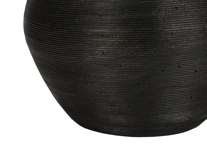 Lampe de table de 25 po béton noir avec touches dorées