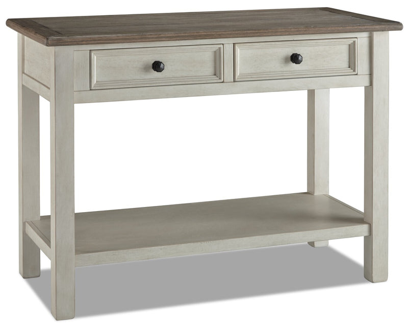 Colby Sofa Table  - Rustic style Sofa Table in Weathered oak and antique white